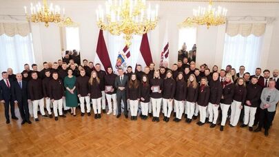 Президент Эдгарс Ринкевичс встретился с олимпийской сборной Латвии