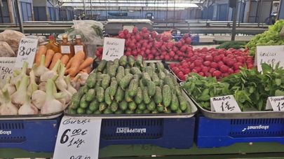Овощная продукция на Рижском рынке