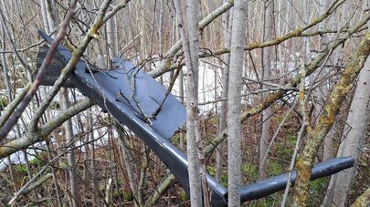 Украинский дрон, упавший в Краславском крае Латвии