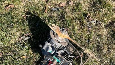 Обломки упавшего дрона в Силмалской волости Резекненского края Латвии