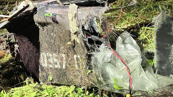 Фрагмент украинского беспилотника, обнаруженный в волости Рыуге в Эстонии - Sputnik Латвия