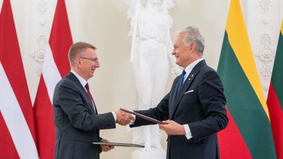 Президент Литвы Гитанас Науседа и президент Латвии Эдгар Ринкевич
