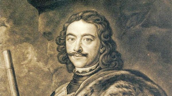 Русский царь Петр Великий, гравюра XVIII века - Sputnik Латвия