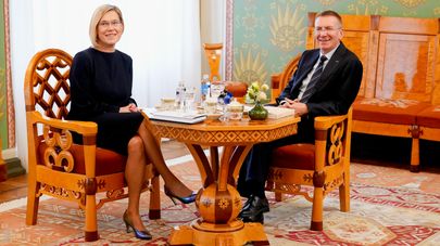Президент Эстонии Юлле Мадизе и президент Латвии Эдгарс Ринкевичс