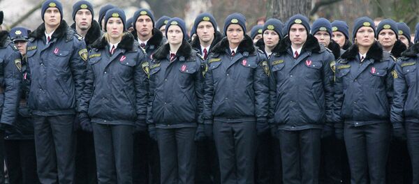 Полицейские на параде в Латвии - Sputnik Latvija