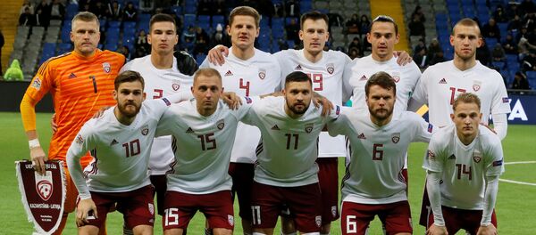 Футболисты сборной Латвии перед матчем Лиги наций УЕФА против Казахстана в Астане - Sputnik Латвия