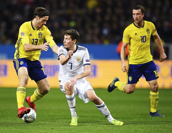 Сборная России проиграла Швеции и не вышла в высший дивизион Лиги наций Сборная России проиграла Швеции и не вышла в высший дивизион Лиги наций - Sputnik Латвия