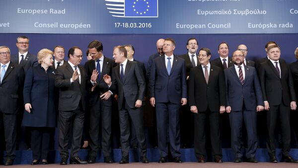 Лидеры Европейского Союза во время саммита ЕС в Брюсселе - Sputnik Латвия