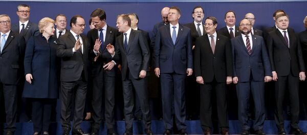Лидеры Европейского Союза во время саммита ЕС в Брюсселе - Sputnik Латвия