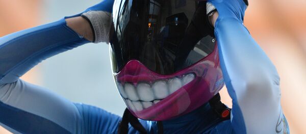 Елена Никитина на контрольной тренировке сборной России по скелетону в Сочи. - Sputnik Latvija