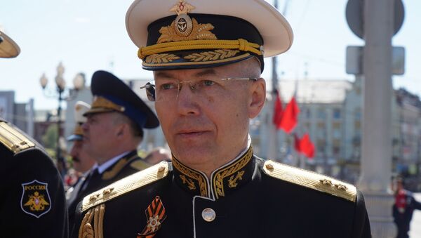 Командующий Балтийским флотом Александр Носатов, 9 мая 2018 - Sputnik Латвия