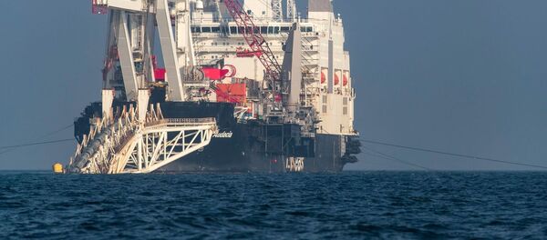 Укладка труб газопровода Северный поток — 2 Укладка труб газопровода Северный поток — 2 - Sputnik Latvija