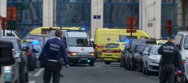 В районе взрывов в Брюсселе. - Sputnik Латвия
