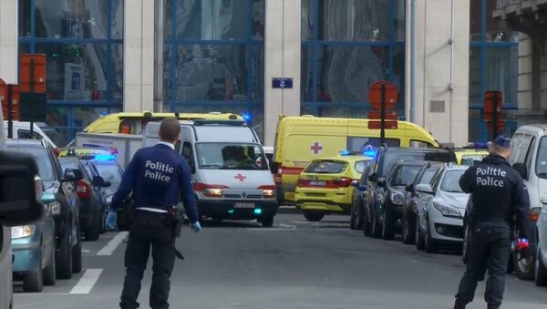 В районе взрывов в Брюсселе. - Sputnik Латвия