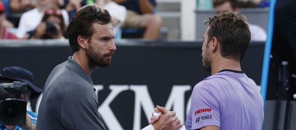 Теннисист Эрнестс Гулбис (слева) и Стэн Вавринка - Sputnik Латвия