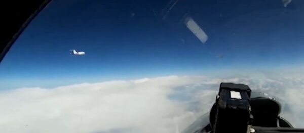 Кадры перехвата российским Су-27 самолета ВВС Швеции - Sputnik Латвия