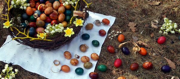 Пасхальные яйца на фестивале в Риге Пасхальные яйца на фестивале в Риге - Sputnik Латвия