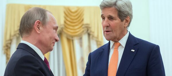 Встреча президента РФ В.Путина с государственным секретарем США Дж.Керри - Sputnik Латвия
