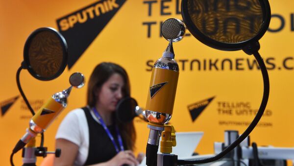 Студия радио Sputnik в Экспофоруме на Санкт-Петербургском международном экономическом форуме 2017 - Sputnik Latvija