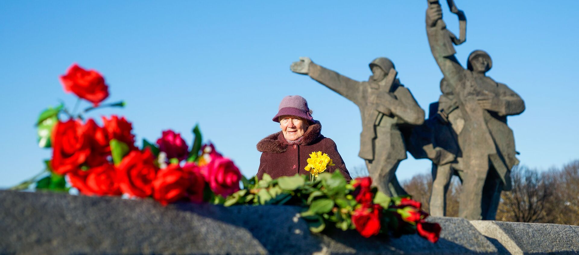 Церемония возложения венков и цветов к памятнику Освободителям Риги в Пардаугаве, 22 февраля 2019 года - Sputnik Латвия, 1920, 23.02.2019