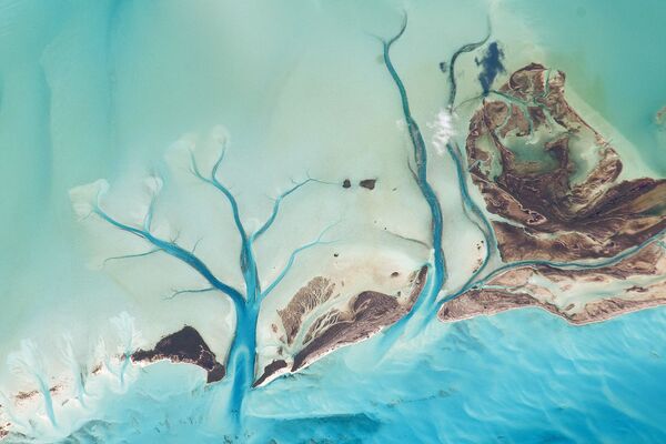 Вид из космоса на Лонг-Айленд, Багамские острова - Sputnik Латвия