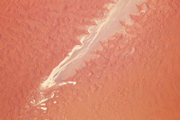 Вид из космоса на реку Цаучаб и озеро Соссус Влей в Намибии - Sputnik Латвия