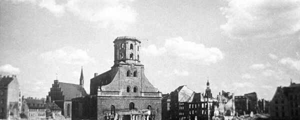 Rīga pēc vācu fašistu karaspēku atkāpšanās, 1944. gada oktobris Rīga pēc vācu fašistu karaspēku atkāpšanās, 1944. gada oktobris - Sputnik Latvija