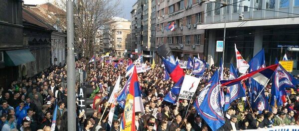 Serbijā plaša protesta akcija pret NATO Serbijā plaša protesta akcija pret NATO - Sputnik Latvija