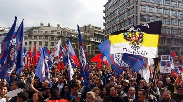 Протест против НАТО в Белграде. 27 марта 2016 Протест против НАТО в Белграде. 27 марта 2016 - Sputnik Латвия