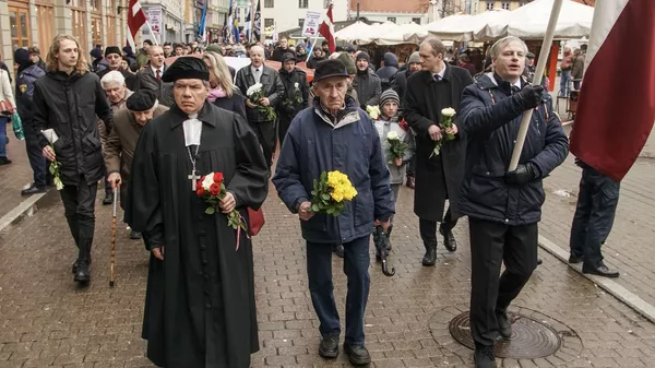 Шествие легионеров в Риге 16 марта 2019