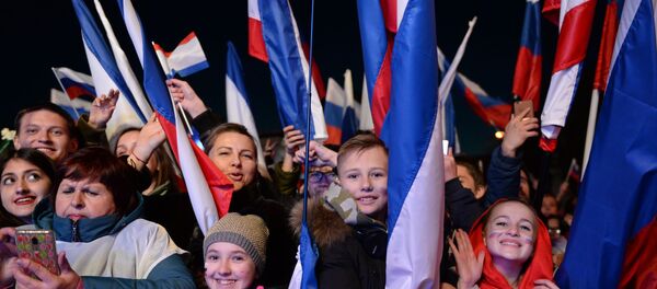 Концерт в честь 5-летия воссоединения Крыма с Россией Концерт в честь 5-летия воссоединения Крыма с Россией - Sputnik Latvija