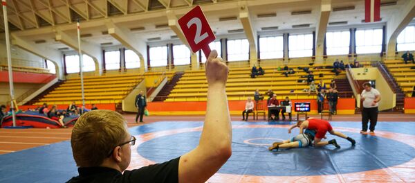 Чемпионат Латвии по греко-римской борьбе и вольной борьбе среди юношей U15 - Sputnik Латвия