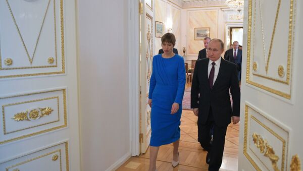  Президент РФ Владимир Путин и президент Эстонии Керсти Кальюлайд - Sputnik Latvija