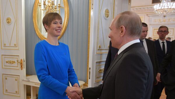 Президент РФ Владимир Путин и президент Эстонии Керсти Кальюлайд  - Sputnik Латвия