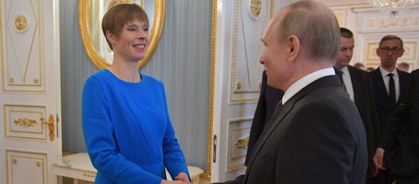 Президент РФ Владимир Путин и президент Эстонии Керсти Кальюлайд  Президент РФ Владимир Путин и президент Эстонии Керсти Кальюлайд  - Sputnik Latvija