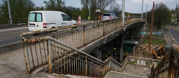 Ремонтные работы на Брасовском мосту в Риге Ремонтные работы на Брасовском мосту в Риге - Sputnik Latvija