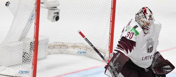 Элвис Мерзликин пропускает шайбу от чехов - Sputnik Латвия