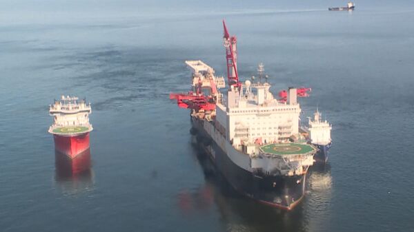 Укладка труб Северного потока - 2 в Балтийском море - Sputnik Latvija