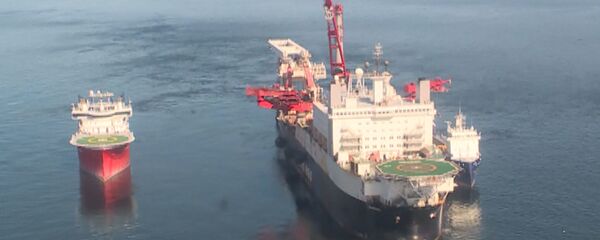 Укладка труб Северного потока - 2 в Балтийском море Укладка труб Северного потока - 2 в Балтийском море - Sputnik Latvija