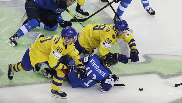 Матч Финляндия-Швеция чемпионата мира по хоккею - Sputnik Латвия
