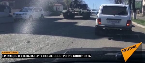 Ситуация в Степанакерте после обострения конфликта Ситуация в Степанакерте после обострения конфликта - Sputnik Латвия