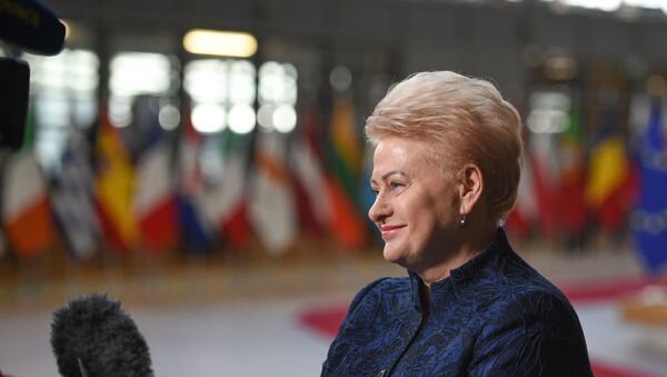 Президент Литвы Даля Грибаускайте на саммите в Брюсселе, архивное фото - Sputnik Латвия