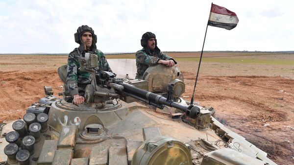 Передовые позиции сирийской армии в районе Алеппо - Sputnik Латвия