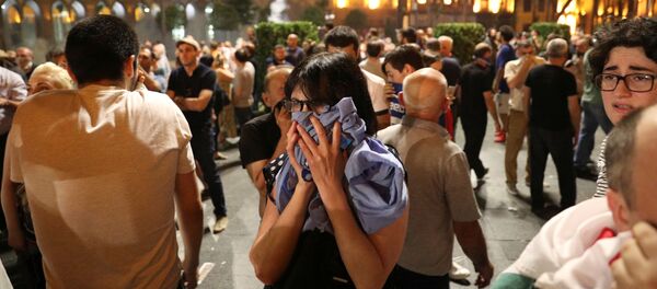 Акция протеста у парламента Грузии, 20 июня 2019 Акция протеста у парламента Грузии, 20 июня 2019 - Sputnik Latvija