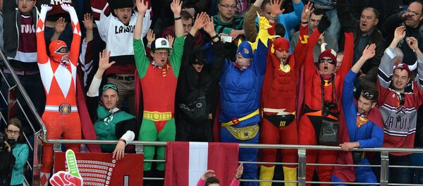 Хоккей. Болельщики сборной Латвии Хоккей. Болельщики сборной Латвии - Sputnik Латвия