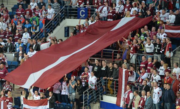 Хоккей. Болельщики сборной Латвии Хоккей. Болельщики сборной Латвии - Sputnik Латвия