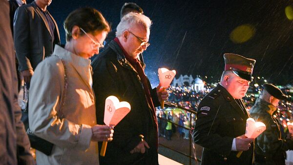 Президент Латвии Эгилс Левитс на Празднике Успения Пресвятой Девы Марии в Аглоне - Sputnik Латвия