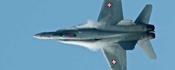 Истребитель F/A-18 Hornet ВВС Швейцарии Истребитель F/A-18 Hornet ВВС Швейцарии - Sputnik Латвия