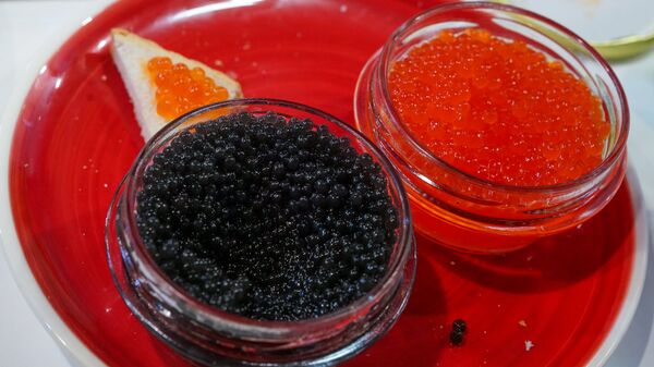 Черная и красная икра из морских растений совсем как настоящая и по виду, и по вкусу - Sputnik Латвия