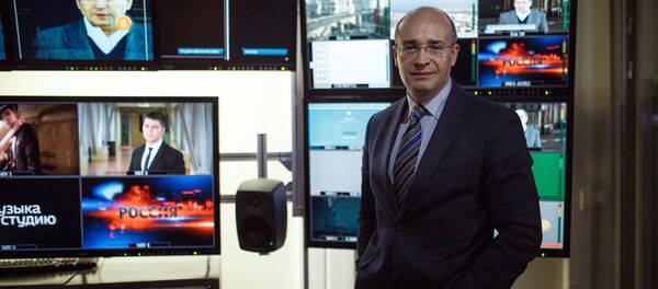 Российский журналист Андрей Кондрашов в студии программы Вести Российский журналист Андрей Кондрашов в студии программы Вести - Sputnik Latvija